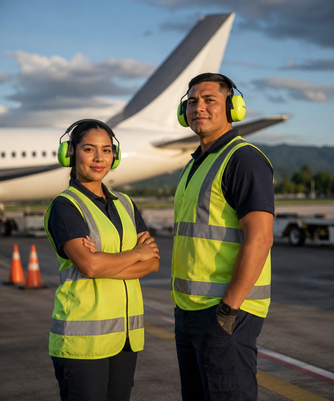 Aerojet ground crew on the tarmac