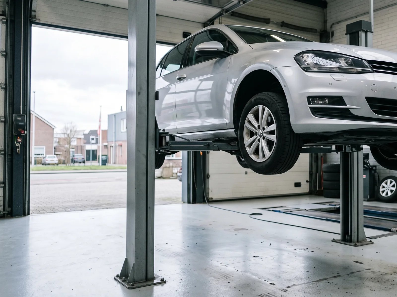 Auto op de keuringsbrug bij RensAPK in Waalre