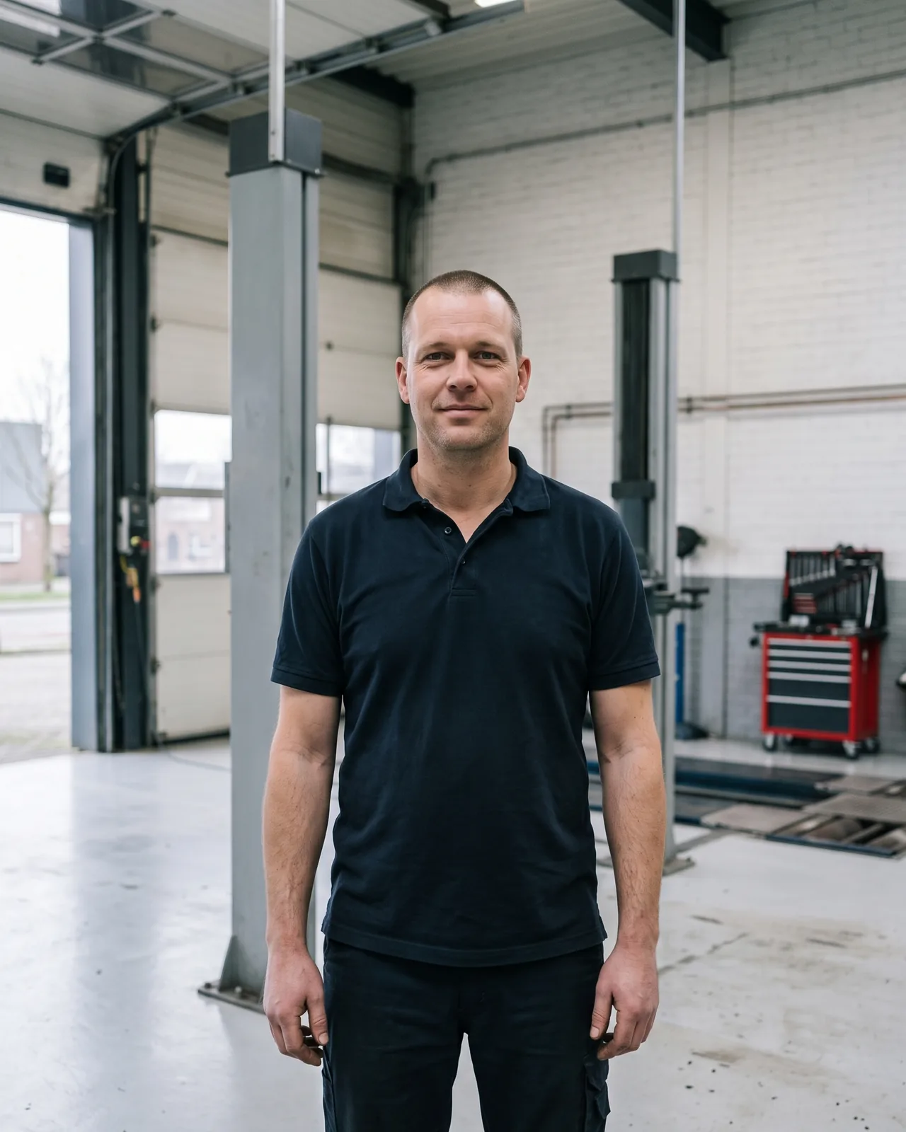 Rens in zijn werkplaats aan de Emmastraat in Waalre